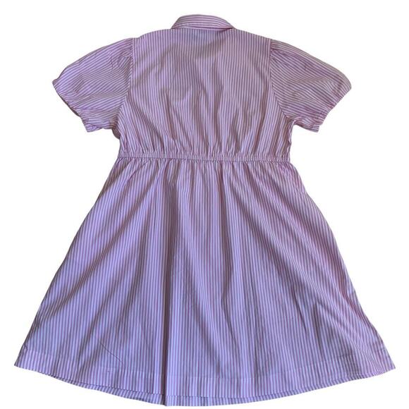 J.Crew Sz 14 Short-sleeve Collared Mini Dress Pink & White Striped Preppy NWT - Picture 12 of 16